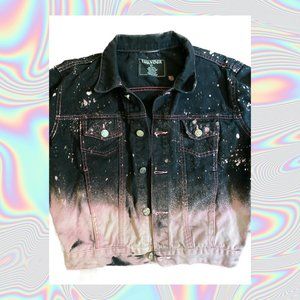 NWOT Women's M Denim Jacket Custom Bleach Dyed